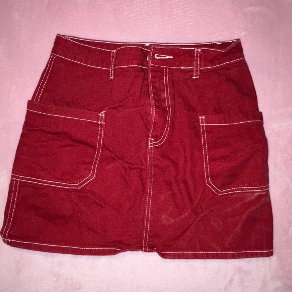 Forever 21 Red Skirt with White Accents